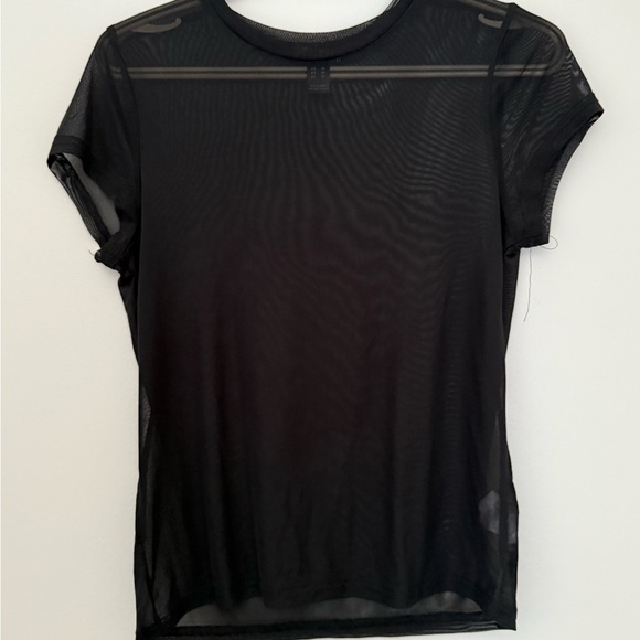 Revamped Tops - Revamped Sheer Black Short Sleeve Tee